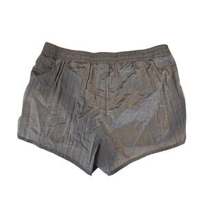 GapFit Women XL G Sprint Mid-Rise Dry Wicking Running Shiny Gray Shorts Pockets